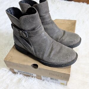 Born Grey Suede Mairead Ankle Boots Size 7